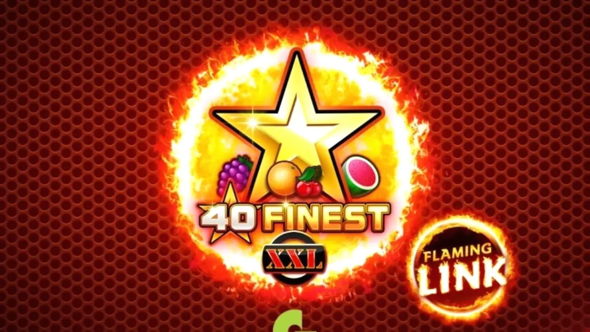 Tampilan visual slot 40 Finest XXL Flaming Link dengan simbol buah dan efek api